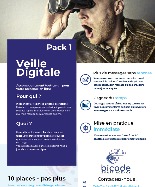 Bicode propose son pack veille pour vous simplifier la vie en ligne