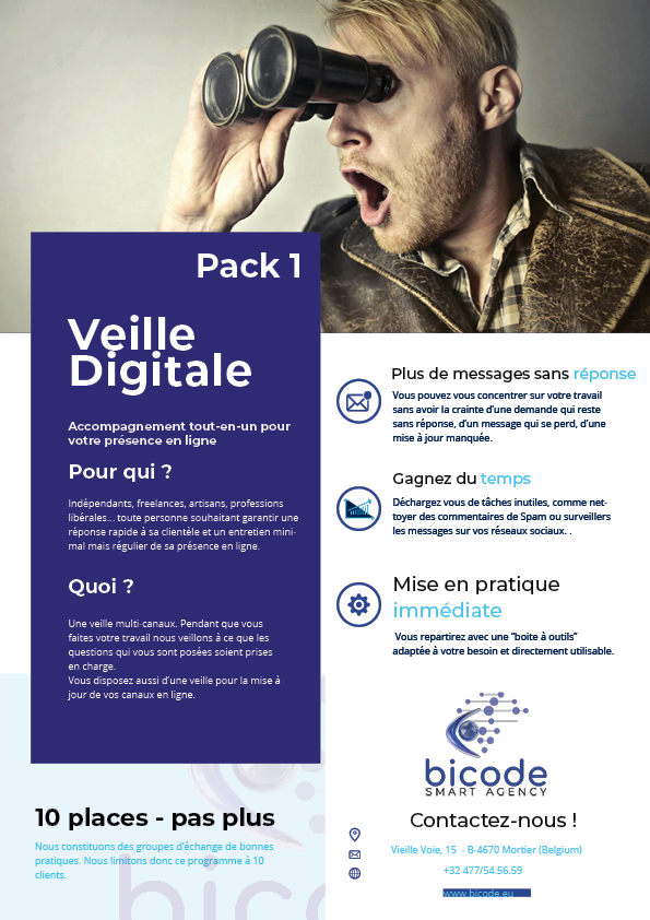 Bicode propose son pack veille pour vous simplifier la vie en ligne